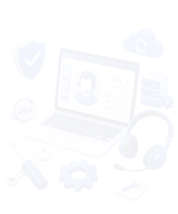 Isometric illustration of ongoing website support, showing monitoring dashboards and maintenance tools