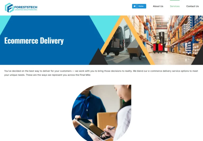 Foreststech ecommerce delivery service page