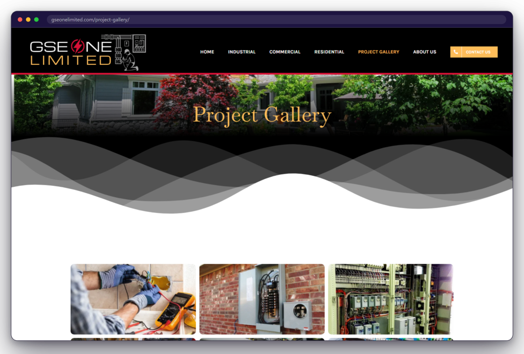 A page from the GSE One Electrical website: gseonelimited.com/project-gallery/