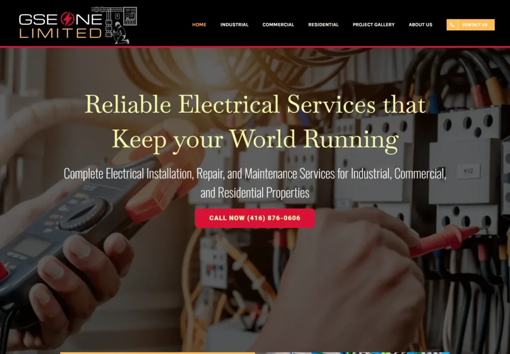 GSE One Limited website displayed on desktop
