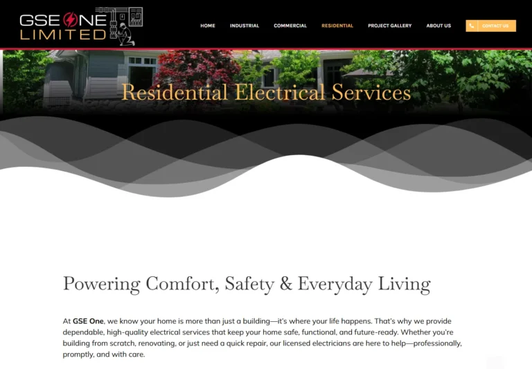 GSE One residential electrical services page