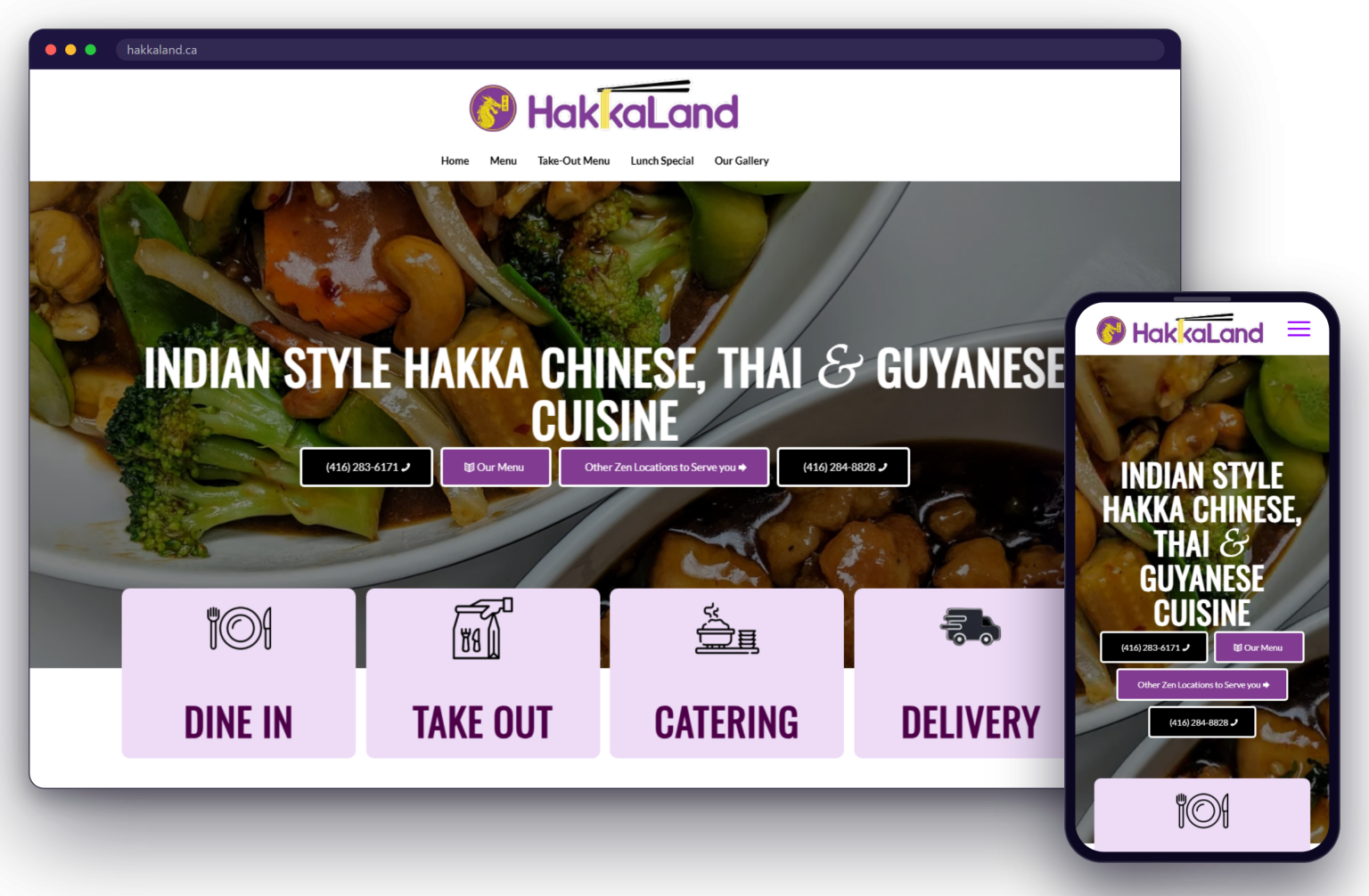 The Hakka Land website shown on a laptop and a phone