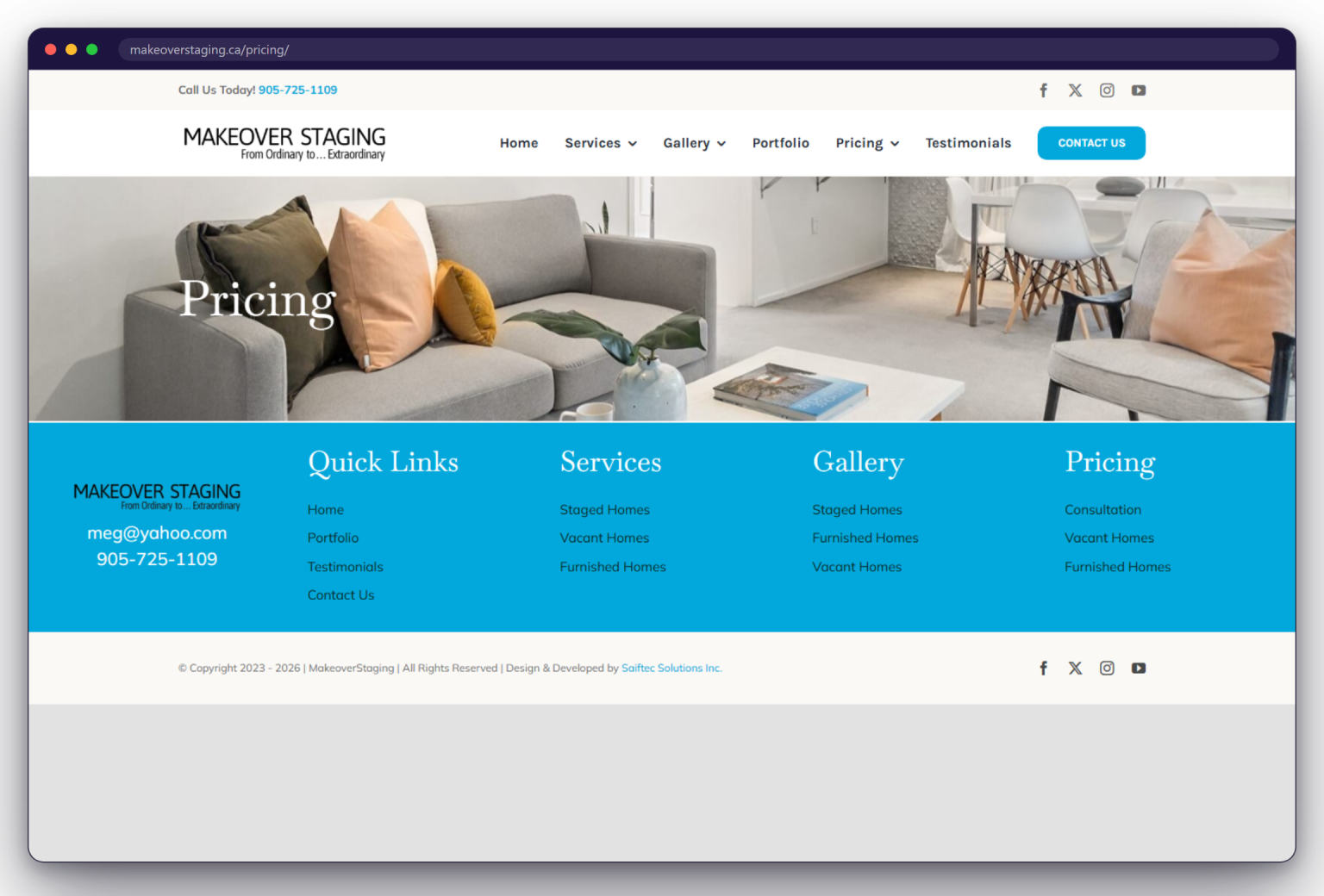 A page from the Makeover Staging website: makeoverstaging.ca/pricing/