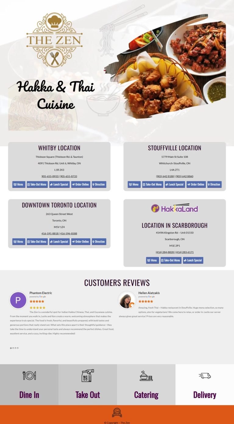 A scrolling preview of the The Zen website