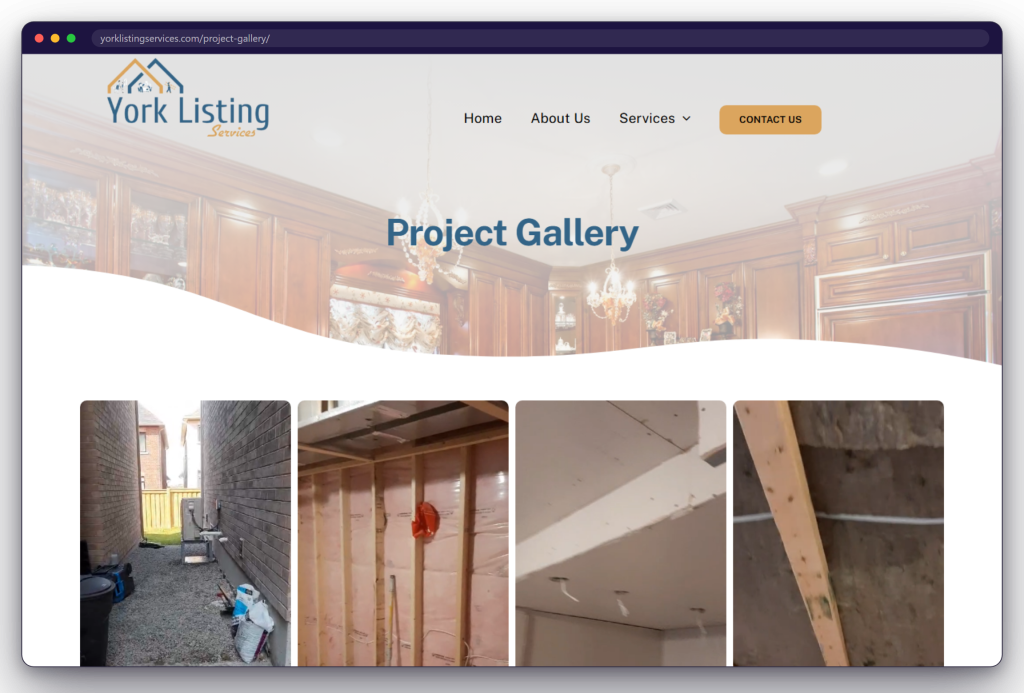 A page from the York Listing Services website: yorklistingservices.com/project-gallery/