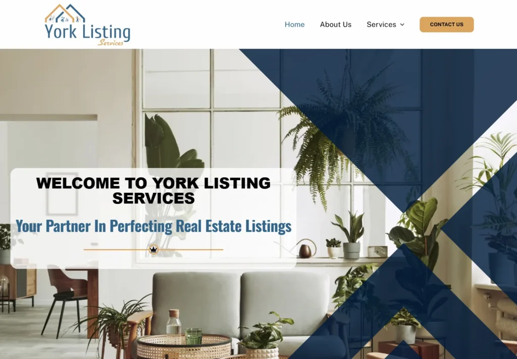 York Listing Services website displayed on desktop
