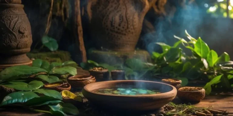 Ceremonial bowl, plants and rising smoke used in Sacred Medicine Ways educational content