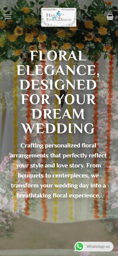 Hana Floral Designs & Co. website displayed on mobile