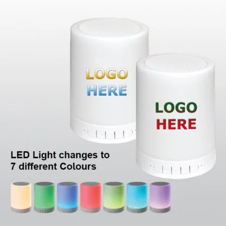 Customizable Bluetooth speakers available in seven light colours