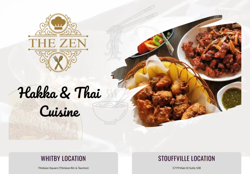 The Zen website displayed on desktop